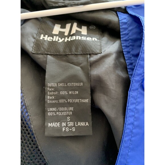 Helly Hansen Jacket Men's Small Blue Full Zip Windbreaker Nylon Packable Hooded - Picture 4 of 9
